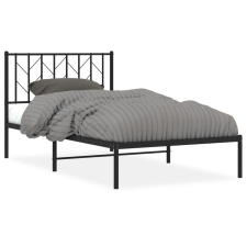 vidaXL fekete fém ágykeret fejtámlával 100 x 200 cm (374432) ágy és ágykellék