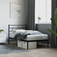 vidaXL fekete fém ágykeret fejtámlával 107 x 203 cm ágy és ágykellék