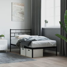 vidaXL fekete fém ágykeret fejtámlával 107 x 203 cm ágy és ágykellék