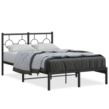 vidaXL fekete fém ágykeret fejtámlával 120 x 190 cm ágy és ágykellék