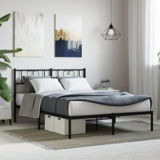 vidaXL fekete fém ágykeret fejtámlával 120 x 190 cm ágy és ágykellék
