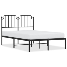 vidaXL fekete fém ágykeret fejtámlával 120 x 190 cm (373884) ágy és ágykellék