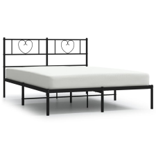 vidaXL fekete fém ágykeret fejtámlával 120 x 200 cm (355461) ágy és ágykellék