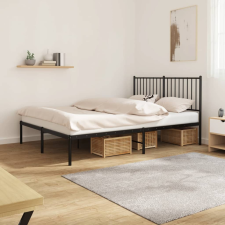 vidaXL fekete fém ágykeret fejtámlával 135 x 190 cm ágy és ágykellék