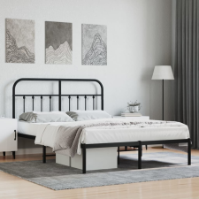 vidaXL fekete fém ágykeret fejtámlával 135 x 190 cm ágy és ágykellék