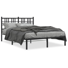 vidaXL fekete fém ágykeret fejtámlával 135 x 190 cm ágy és ágykellék