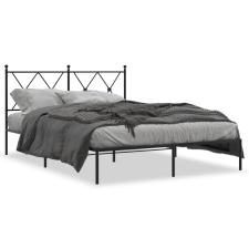 vidaXL fekete fém ágykeret fejtámlával 135 x 190 cm ágy és ágykellék