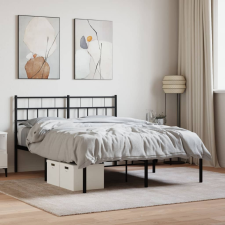 vidaXL fekete fém ágykeret fejtámlával 140 x 190 cm ágy és ágykellék