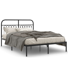 vidaXL fekete fém ágykeret fejtámlával 140 x 190 cm ágy és ágykellék