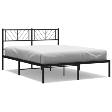 vidaXL fekete fém ágykeret fejtámlával 140 x 190 cm (372179) ágy és ágykellék