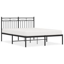 vidaXL fekete fém ágykeret fejtámlával 140 x 190 cm (373691) ágy és ágykellék