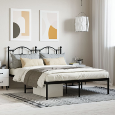 vidaXL fekete fém ágykeret fejtámlával 140 x 200 cm ágy és ágykellék