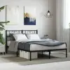 vidaXL fekete fém ágykeret fejtámlával 140 x 200 cm