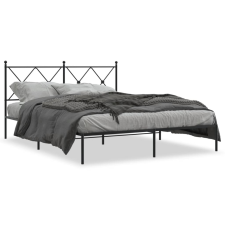 vidaXL fekete fém ágykeret fejtámlával 150 x 200 cm ágy és ágykellék