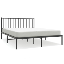 vidaXL fekete fém ágykeret fejtámlával 150 x 200 cm (350866) ágy és ágykellék