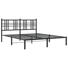 vidaXL fekete fém ágykeret fejtámlával 150 x 200 cm (376326) ágy és ágykellék