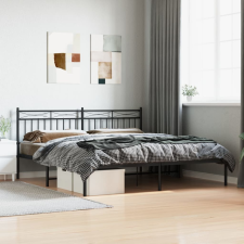 vidaXL fekete fém ágykeret fejtámlával 180 x 200 cm ágy és ágykellék