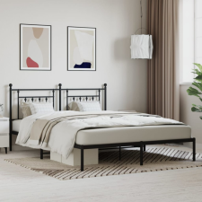 vidaXL fekete fém ágykeret fejtámlával 180 x 200 cm ágy és ágykellék