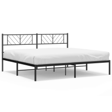 vidaXL fekete fém ágykeret fejtámlával 183 x 213 cm (372184) ágy és ágykellék
