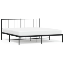 vidaXL fekete fém ágykeret fejtámlával 200 x 200 cm (352487) ágy és ágykellék
