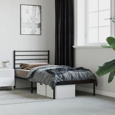 vidaXL Fekete fém ágykeret fejtámlával 75 x 190 cm ágy és ágykellék
