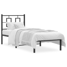 vidaXL Fekete fém ágykeret fejtámlával 75 x 190 cm ágy és ágykellék