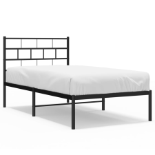 vidaXL fekete fém ágykeret fejtámlával 75 x 190 cm (355649) ágy és ágykellék