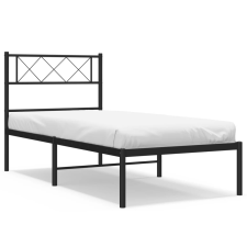 vidaXL fekete fém ágykeret fejtámlával 75 x 190 cm (372267) ágy és ágykellék