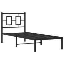 vidaXL fekete fém ágykeret fejtámlával 75 x 190 cm (374231) ágy és ágykellék