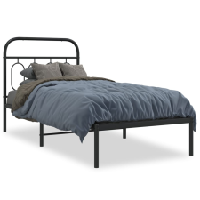vidaXL fekete fém ágykeret fejtámlával 80 x 200 cm ágy és ágykellék