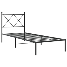 vidaXL fekete fém ágykeret fejtámlával 80 x 200 cm (376493) ágy és ágykellék