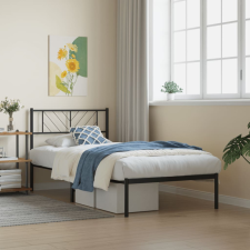 vidaXL fekete fém ágykeret fejtámlával 90 x 190 cm ágy és ágykellék