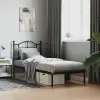 vidaXL Fekete fém ágykeret fejtámlával 90 x 190 cm