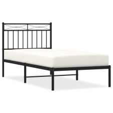vidaXL fekete fém ágykeret fejtámlával 90 x 190 cm (373683) ágy és ágykellék