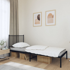vidaXL fekete fém ágykeret fejtámlával 90 x 200 cm ágy és ágykellék