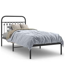 vidaXL fekete fém ágykeret fejtámlával 90 x 200 cm ágy és ágykellék