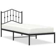 vidaXL fekete fém ágykeret fejtámlával 90 x 200 cm (373782) ágy és ágykellék