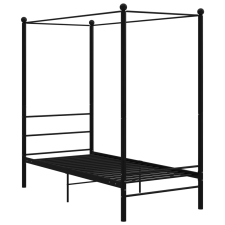 vidaXL fekete fém baldachinos ágykeret 100 x 200 cm  (325054) ágy és ágykellék