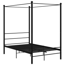 vidaXL fekete fém baldachinos ágykeret 120 x 200 cm  (325057) ágy és ágykellék