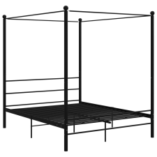 vidaXL fekete fém baldachinos ágykeret 160 x 200 cm  (325063) ágy és ágykellék