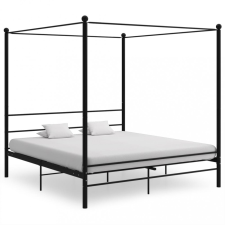 vidaXL fekete fém baldachinos ágykeret 200 x 200 cm ágy és ágykellék