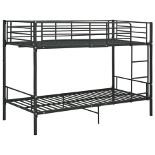 vidaXL fekete fém emeletes ágy 90 x 200 cm (287910) ágy és ágykellék