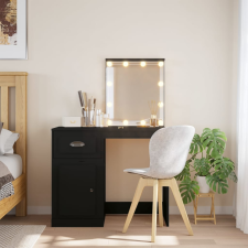 vidaXL Fekete fésülködőasztal led-lámpákkal 130 x 50 x 132,5 cm bútor