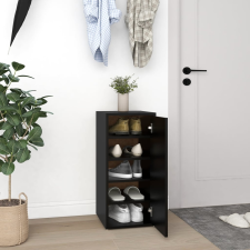 vidaXL fekete forgácslap cipősszekrény 32 x 35 x 70 cm bútor