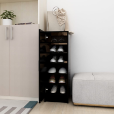vidaXL fekete forgácslap cipősszekrény 32 x 35 x 92 cm bútor