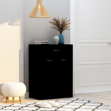 vidaXL fekete forgácslap cipősszekrény 60 x 35 x 84 cm bútor