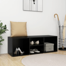 vidaXL fekete forgácslap cipőtároló pad 105 x 35 x 35 cm bútor