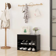 vidaXL fekete forgácslap cipőtároló pad 60 x 30 x 45 cm bútor