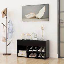 vidaXL fekete forgácslap cipőtároló pad 80 x 30 x 45 cm bútor