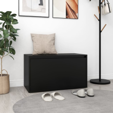 vidaXL fekete forgácslap előszoba pad 80 x 40 x 45 cm bútor